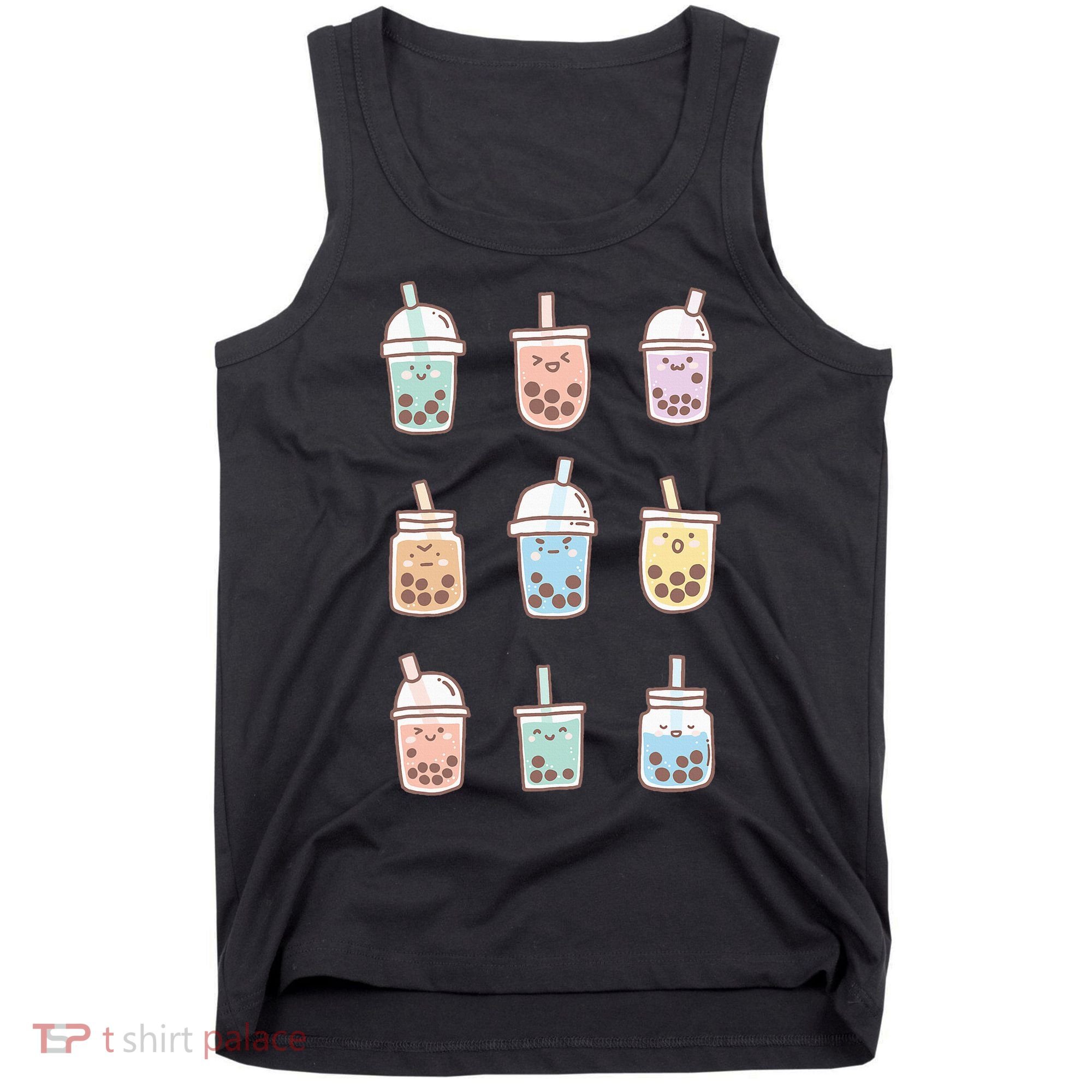 Cute Kawaii Boba Anime Bubble Tea Pastel Tank Top