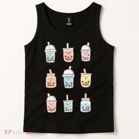 Cute Kawaii Boba Anime Bubble Tea Pastel Tank Top thumb 2