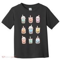 Cute Kawaii Boba Anime Bubble Tea Pastel Toddler T-Shirt thumb 0
