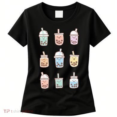 Cute Kawaii Boba Anime Bubble Tea Pastel Women's T-Shirt