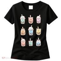 Cute Kawaii Boba Anime Bubble Tea Pastel Women's T-Shirt thumb 0