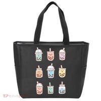 Cute Kawaii Boba Anime Bubble Tea Pastel Tote Bag thumb 0