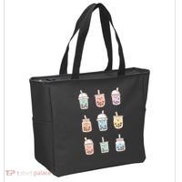 Cute Kawaii Boba Anime Bubble Tea Pastel Tote Bag thumb 2