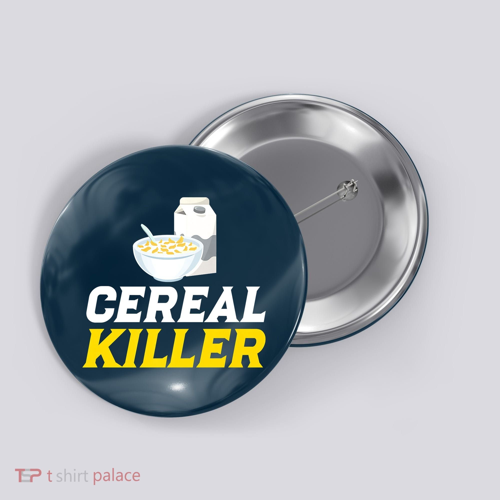 Cereal Killer Breakfast Lover Funny Button