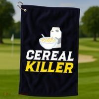 Cereal Killer Breakfast Lover Funny Golf Towel thumb 1