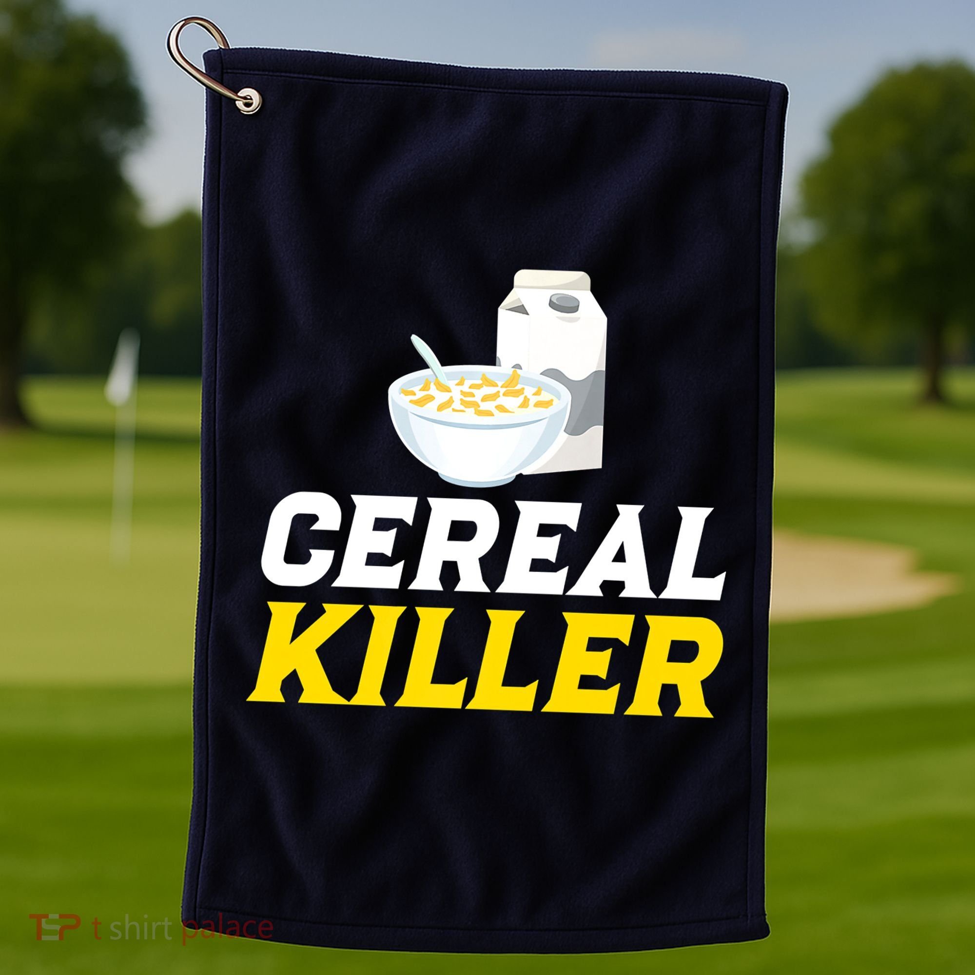 Cereal Killer Breakfast Lover Funny Golf Towel