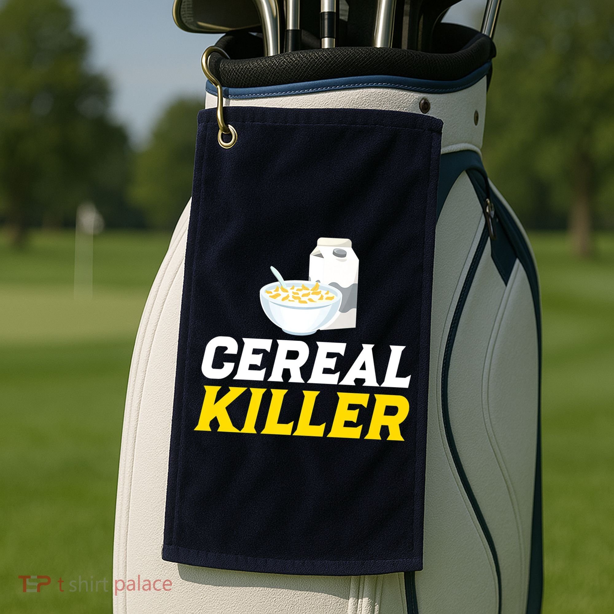 Cereal Killer Breakfast Lover Funny Golf Towel