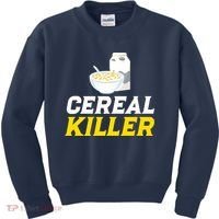 Cereal Killer Breakfast Lover Funny Kids Sweatshirt thumb 0
