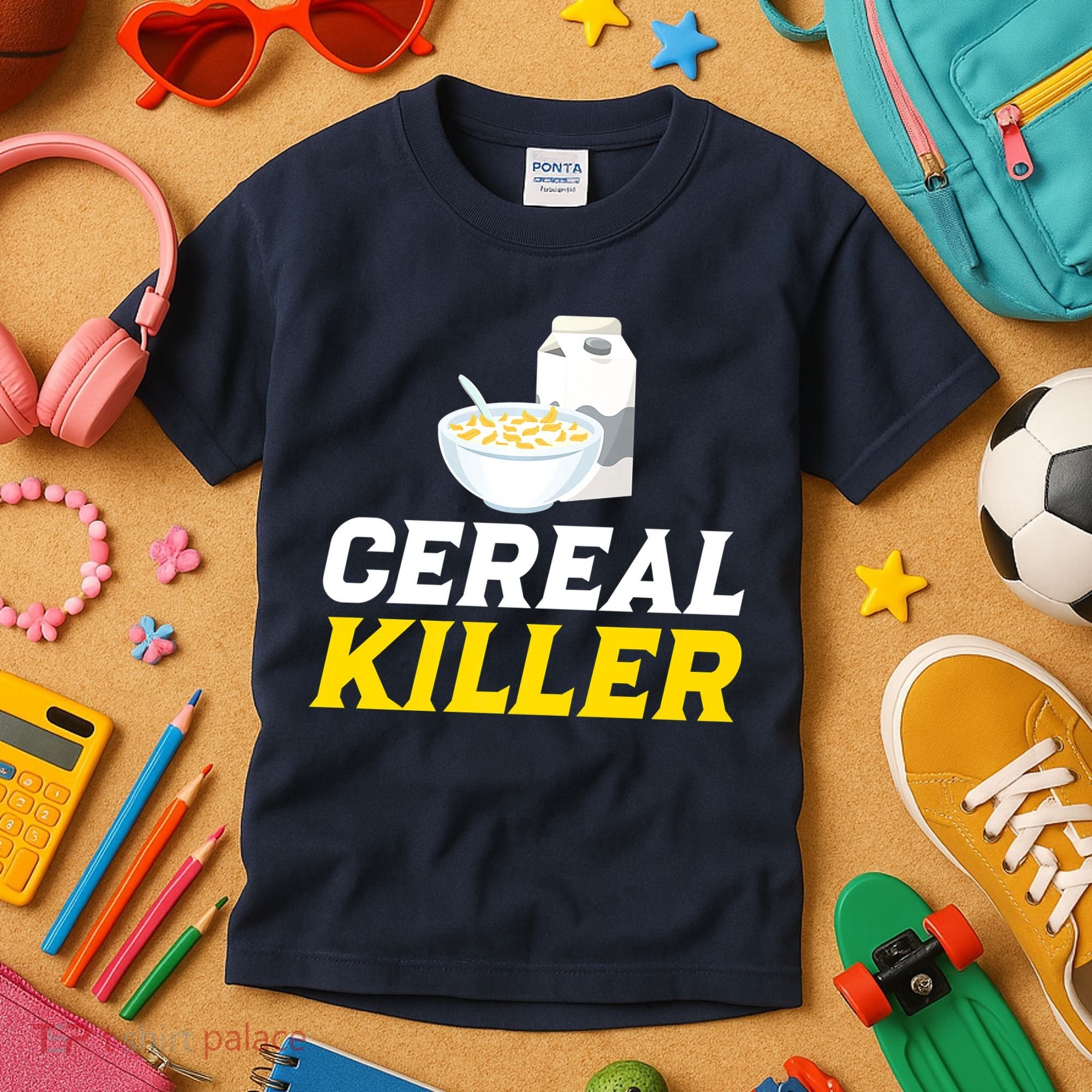 Cereal Killer Breakfast Lover Funny Kids T-Shirt