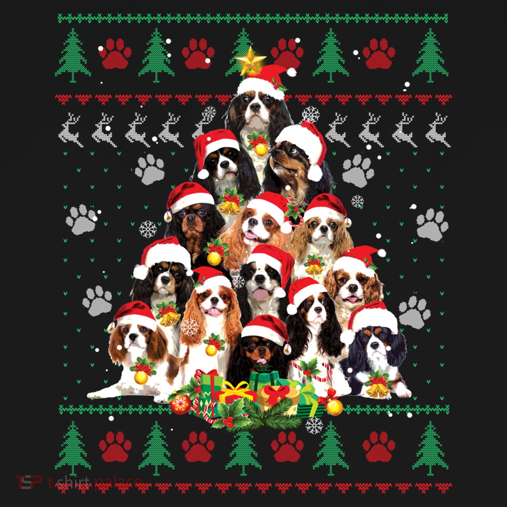 Cavalier King Charles Spaniel Christmas Tree Ugly Sweater Cool Gift Doggie Tank