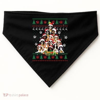 Cavalier King Charles Spaniel Christmas Tree Ugly Sweater Cool Gift USA-Made Doggie Bandana