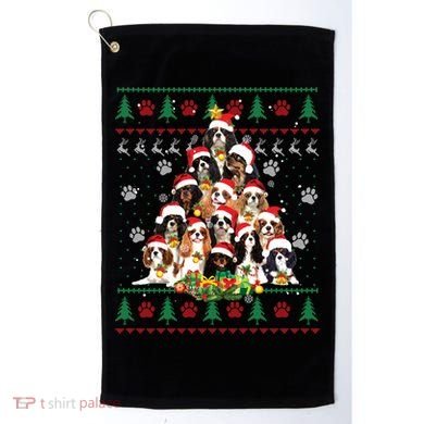 Cavalier King Charles Spaniel Christmas Tree Ugly Sweater Cool Gift Golf Towel