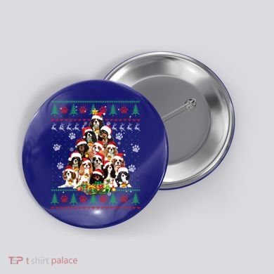 Cavalier King Charles Spaniel Christmas Tree Ugly Sweater Cool Gift Button