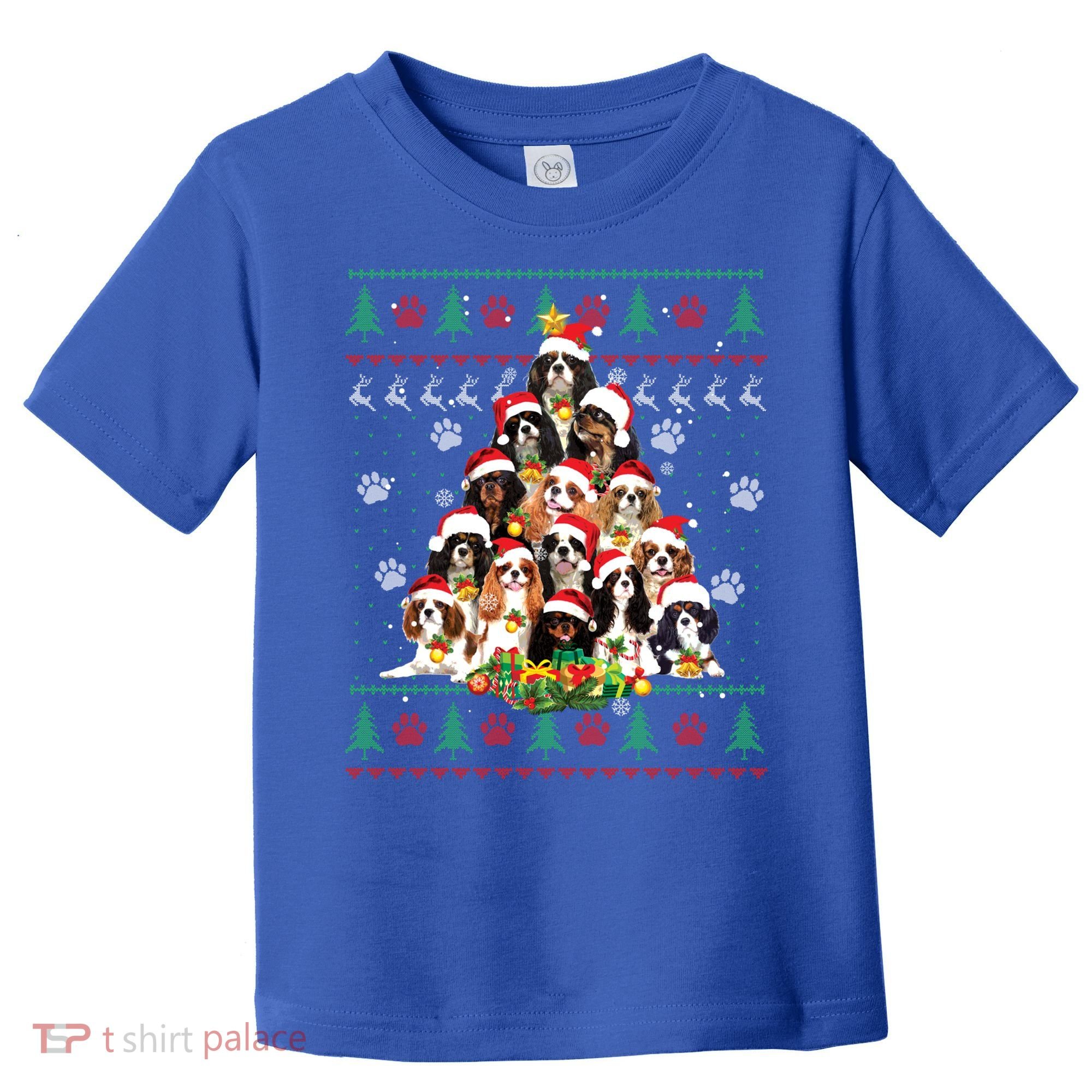 Cavalier King Charles Spaniel Christmas Tree Ugly Sweater Cool Gift Toddler T-Shirt