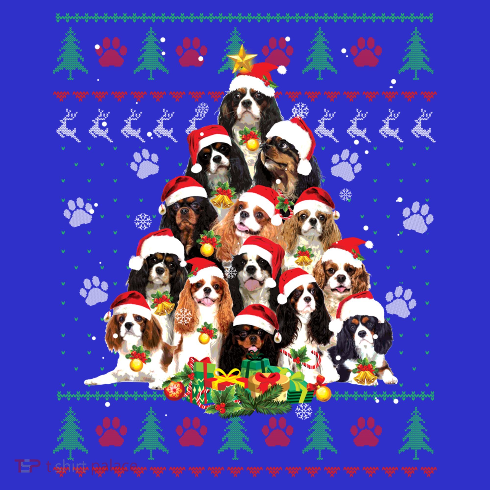 Cavalier King Charles Spaniel Christmas Tree Ugly Sweater Cool Gift Toddler T-Shirt
