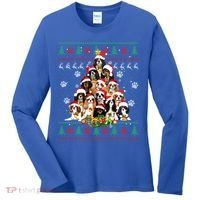 Cavalier King Charles Spaniel Christmas Tree Ugly Sweater Cool Gift Women's Long Sleeve Shirt thumb 0