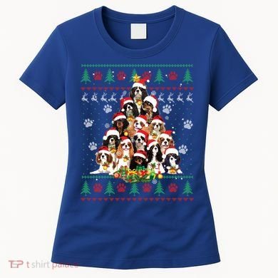 Cavalier King Charles Spaniel Christmas Tree Ugly Sweater Cool Gift Women's T-Shirt