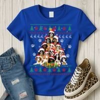 Cavalier King Charles Spaniel Christmas Tree Ugly Sweater Cool Gift Women's T-Shirt thumb 3