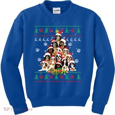 Cavalier King Charles Spaniel Christmas Tree Ugly Sweater Cool Gift Kids Sweatshirt