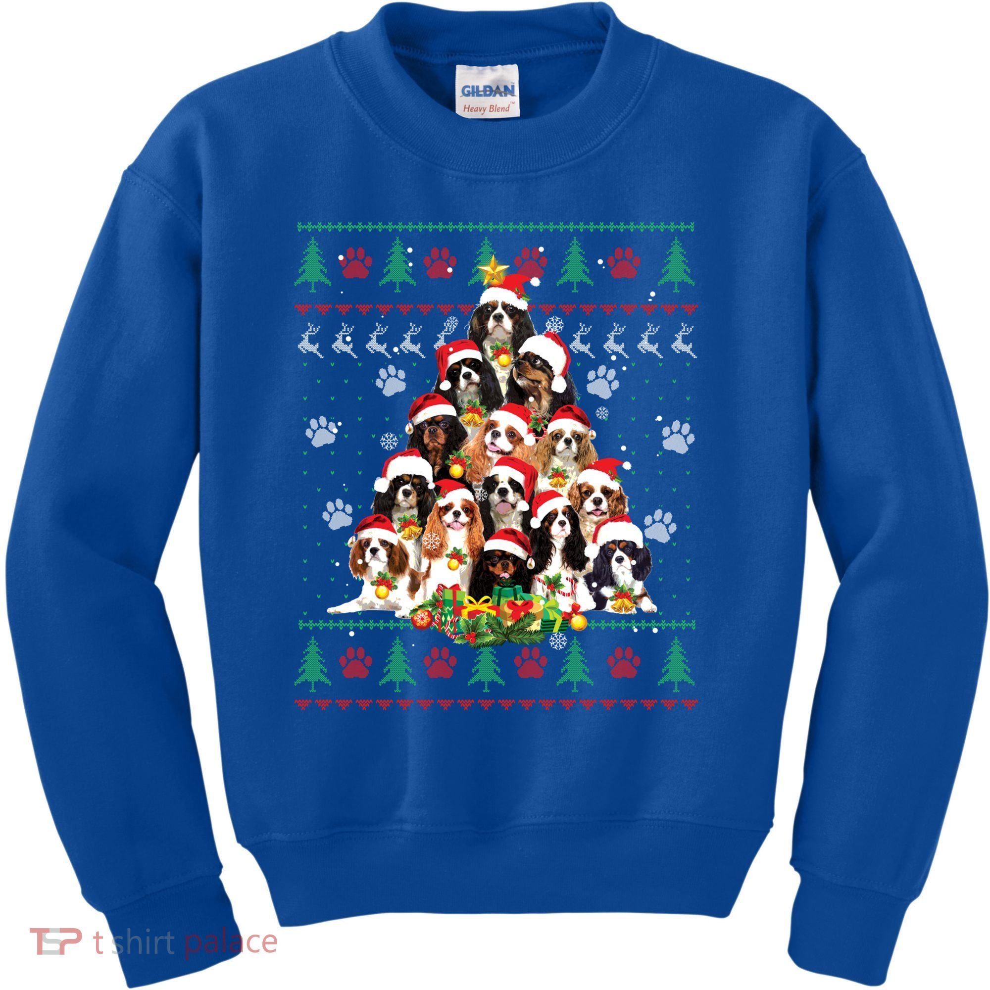 Cavalier King Charles Spaniel Christmas Tree Ugly Sweater Cool Gift Kids Sweatshirt