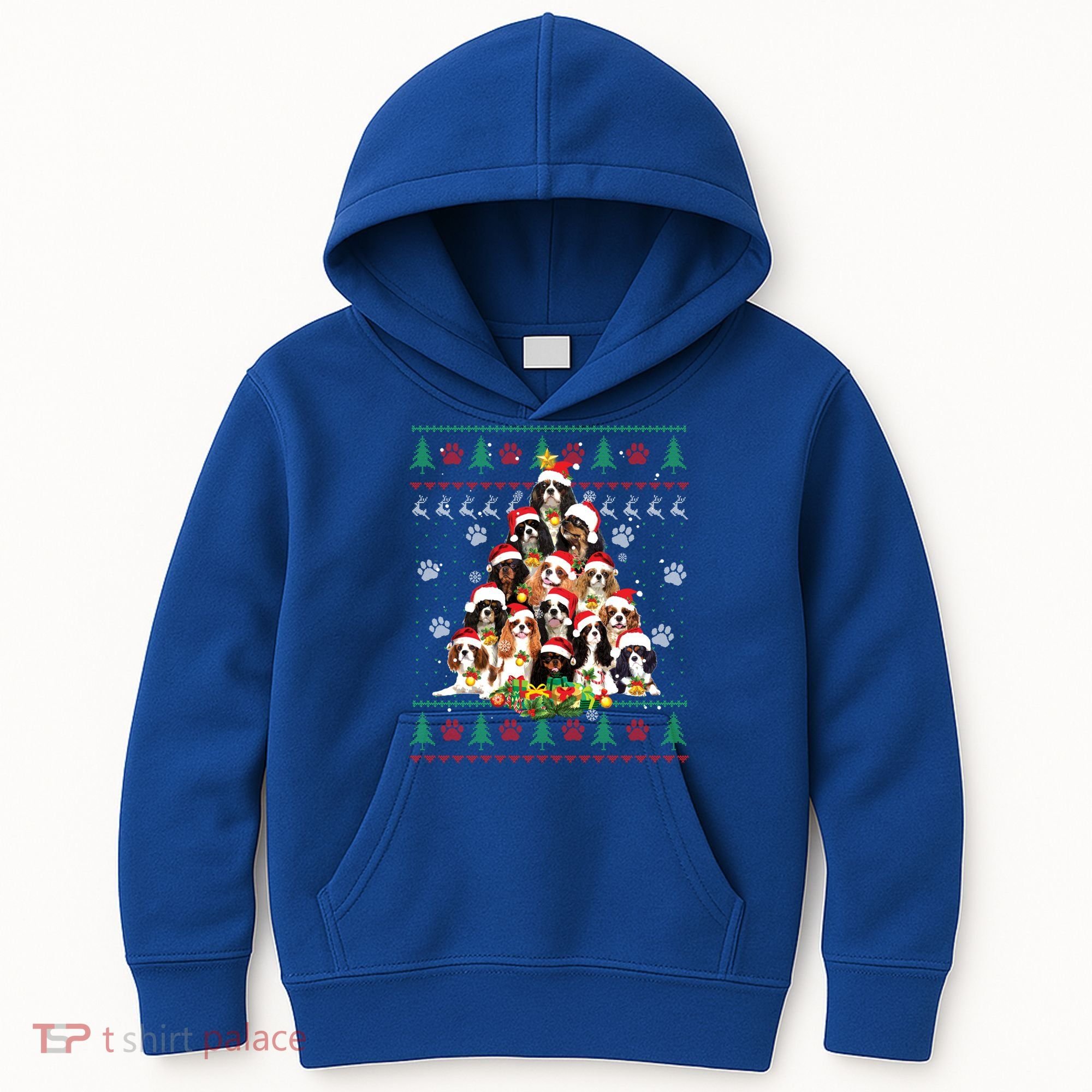Cavalier King Charles Spaniel Christmas Tree Ugly Sweater Cool Gift Kids Hoodie
