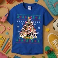 Cavalier King Charles Spaniel Christmas Tree Ugly Sweater Cool Gift Kids T-Shirt thumb 3