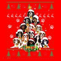 Cavalier King Charles Spaniel Christmas Tree Ugly Sweater Cool Gift Santa Hat thumb 1