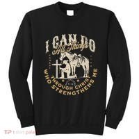 Cowboy Kneeling Cross Scripture Western Bible Verse Jesus Sweatshirt thumb 0
