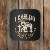 Cowboy Kneeling Cross Scripture Western Bible Verse Jesus Coaster thumb 0