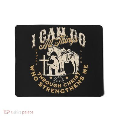 Cowboy Kneeling Cross Scripture Western Bible Verse Jesus Mousepad
