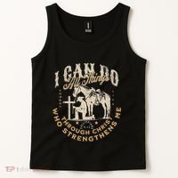 Cowboy Kneeling Cross Scripture Western Bible Verse Jesus Tank Top thumb 2