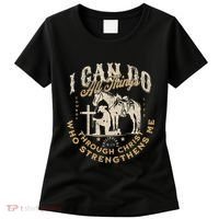 Cowboy Kneeling Cross Scripture Western Bible Verse Jesus Women's T-Shirt thumb 0