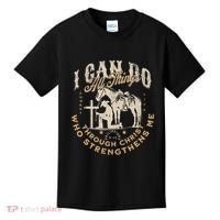 Cowboy Kneeling Cross Scripture Western Bible Verse Jesus Kids T-Shirt thumb 0