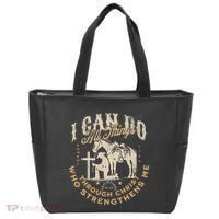 Cowboy Kneeling Cross Scripture Western Bible Verse Jesus Tote Bag thumb 0