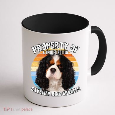 Cavalier King Charles Tri Owner Lover Retro Vintage Cute Dog Coffee Mug back