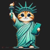 Cute Kawaii Cat Statue Of Liberty Nyc Women's Sweatshirt thumb 2