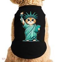 Cute Kawaii Cat Statue Of Liberty Nyc Doggie Tank thumb 0