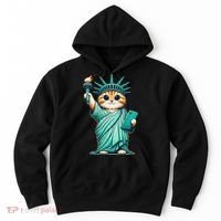 Cute Kawaii Cat Statue Of Liberty Nyc Hoodie thumb 0