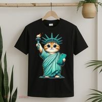 Cute Kawaii Cat Statue Of Liberty Nyc T-Shirt thumb 2