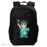 Cute Kawaii Cat Statue Of Liberty Nyc Backpack thumb 0