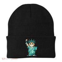 Cute Kawaii Cat Statue Of Liberty Nyc Beanie thumb 0