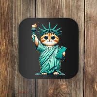 Cute Kawaii Cat Statue Of Liberty Nyc Coaster thumb 0