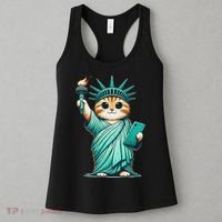 Cute Kawaii Cat Statue Of Liberty Nyc Women's Tank Top thumb 3