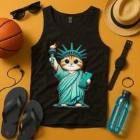 Cute Kawaii Cat Statue Of Liberty Nyc Tank Top thumb 4