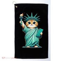 Cute Kawaii Cat Statue Of Liberty Nyc Golf Towel thumb 0