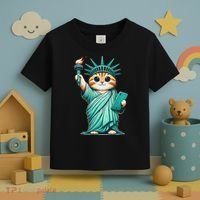 Cute Kawaii Cat Statue Of Liberty Nyc Toddler T-Shirt thumb 3