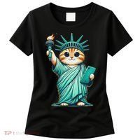 Cute Kawaii Cat Statue Of Liberty Nyc Women's T-Shirt thumb 0