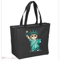 Cute Kawaii Cat Statue Of Liberty Nyc Tote Bag thumb 2