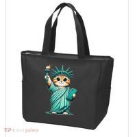 Cute Kawaii Cat Statue Of Liberty Nyc Tote Bag thumb 3