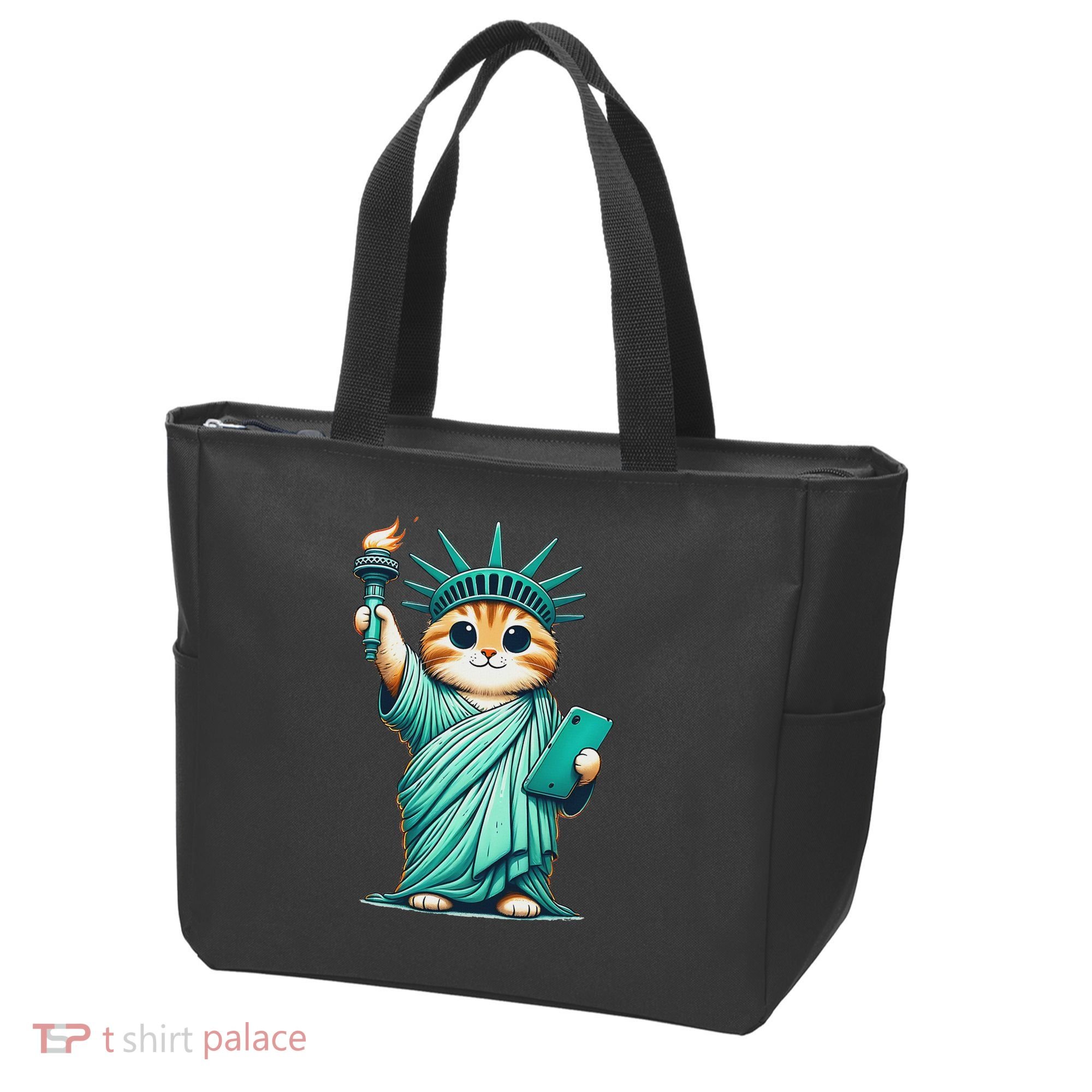 Cute Kawaii Cat Statue Of Liberty Nyc Tote Bag